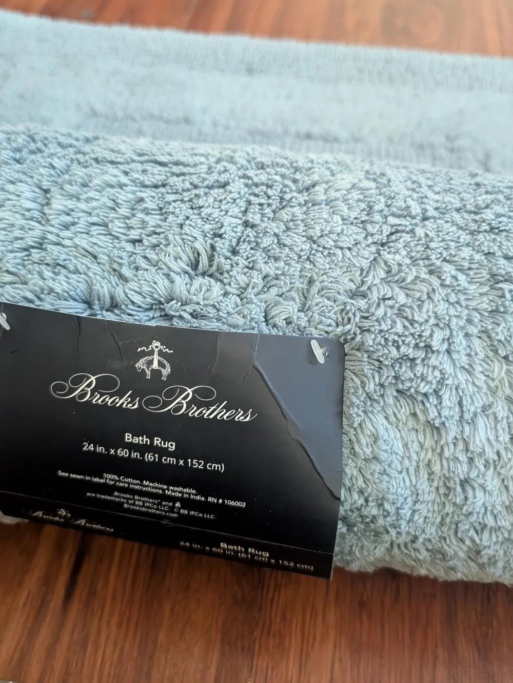 Brooks Brothers Light Blue Plush Bath Rug 24 in x 60 in